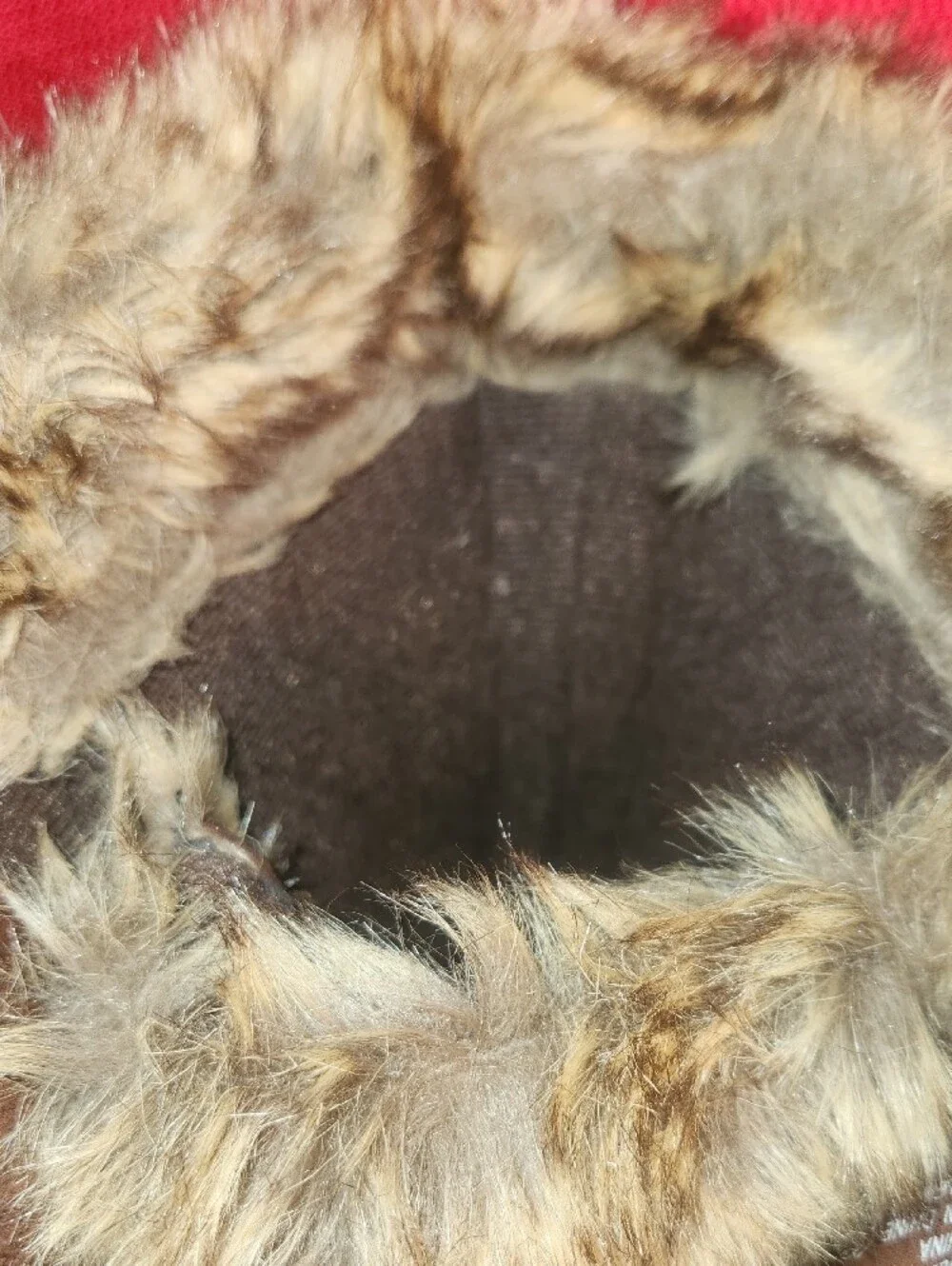 JustFab Brown Lace-Up Fur-Trim Winter Boots